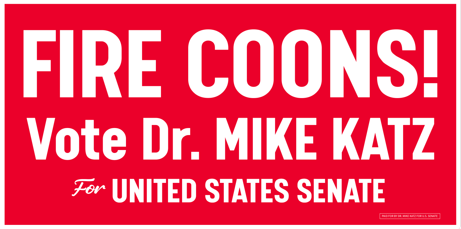 New red & white Fire Coons 4 by 8 foot sign