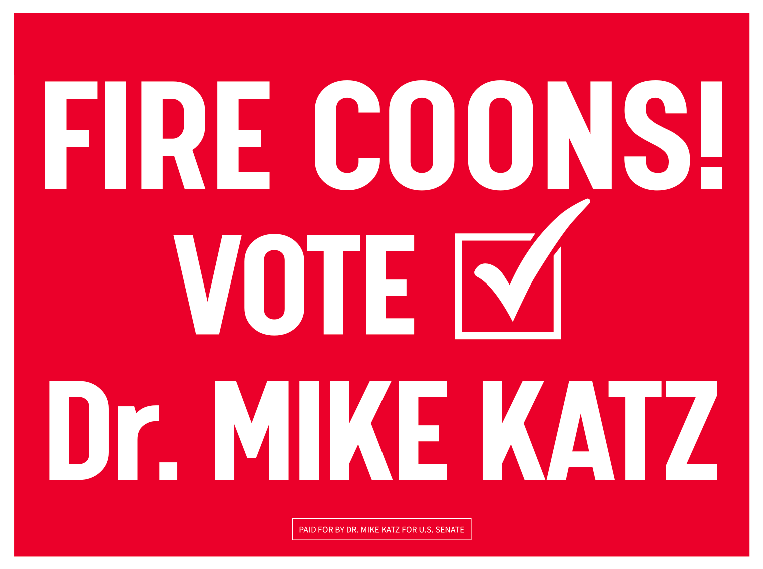 New red & white Fire Coons yard sign